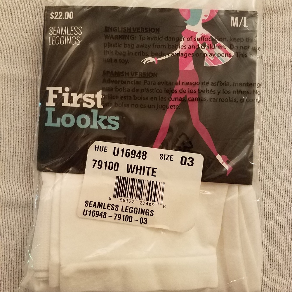 First Looks M/L (10/12) White Seamless Leggings